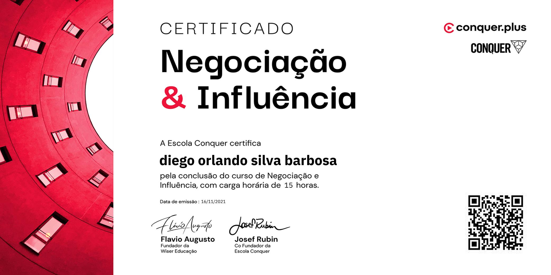 Certificado de Negociação e Influência